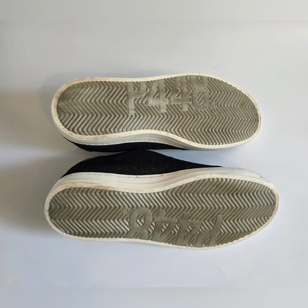 P448 John Black Glitter Sneakers Size 36